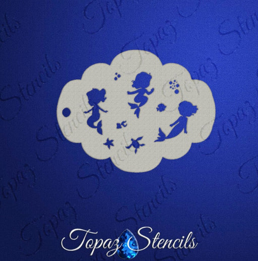Topaz Stencils | Face Painting Stencil - Mermaid Toddlers -  (01777)