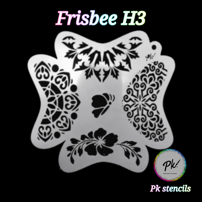 PK | FRISBEE Face Painting Stencil | New Mylar - Butterfly w/ Crowns - H3