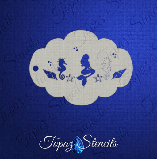 Topaz Stencils | Face Painting Stencil - Irene's Mermaid Crown -  (01688)