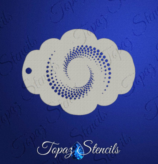 Topaz Stencils | Face Painting Stencil - Dot Spiral (01693)