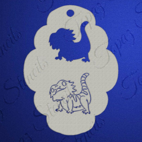 Topaz Stencils | Face Painting Stencil - Nick the Bearded Dragon (1907)