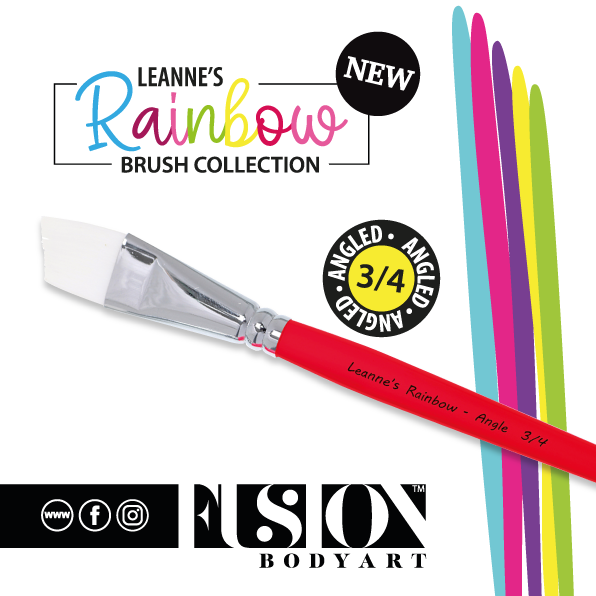 Leanne's Rainbow | Face Painting Brush - 3/4" Angle