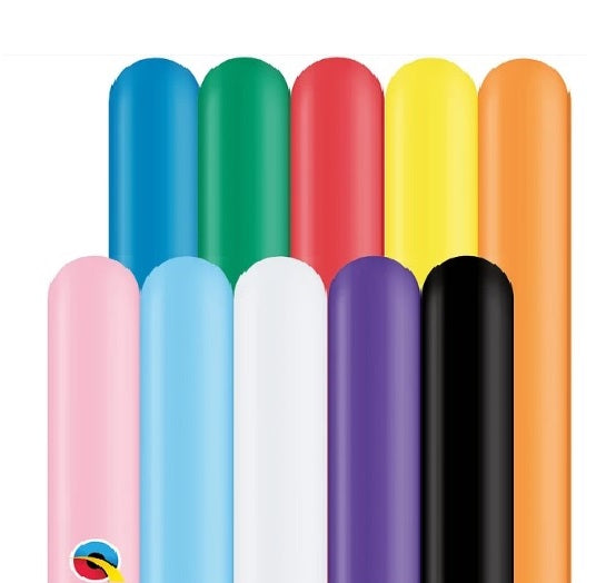 Qualatex 350 Diamond Clear Balloons 100 Count - 3" X 50" Modeling Balloons For Animals & Sculptures