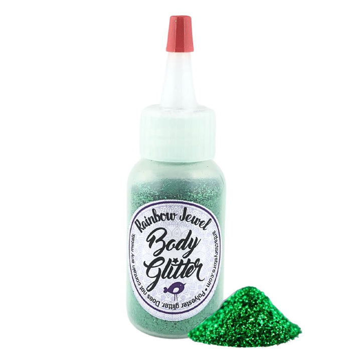 Art Factory | Rainbow Jewel Body Glitter Poof- BIG Dark Green (1oz)