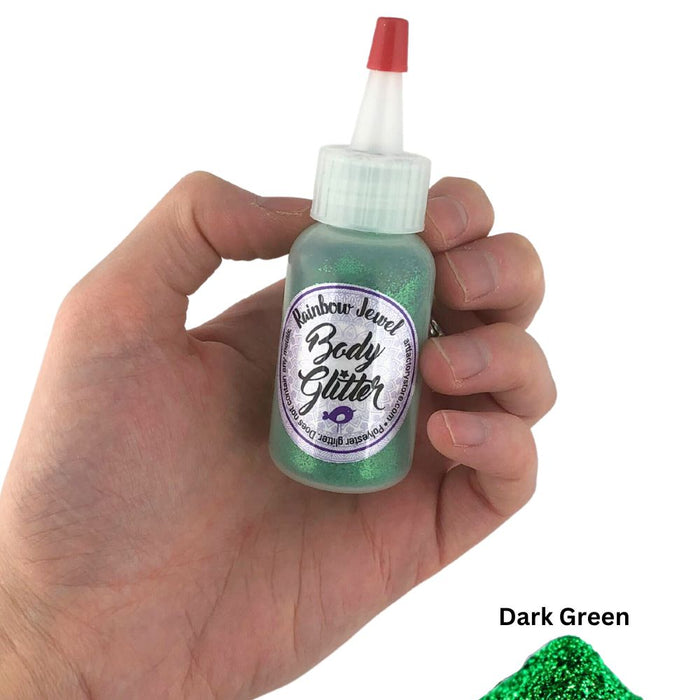 Art Factory | Rainbow Jewel Body Glitter Poof- BIG Dark Green (1oz)