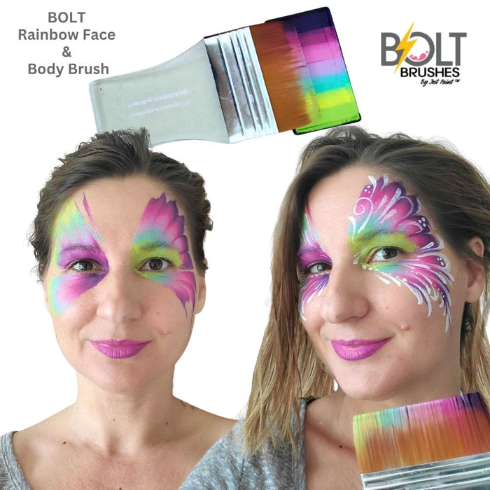 BOLT | Face Painting Brush by Jest Paint - Rainbow Face and Body Brush (2.5" Flat)