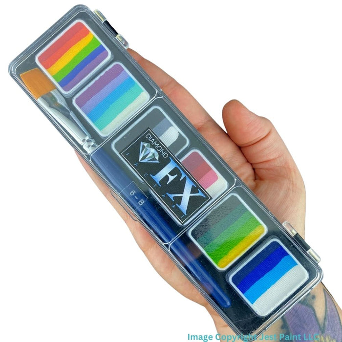 Diamond FX Face Paint | 6 x 6gr Split Cake Palette - Matte Colors - SHINE ( New Version)