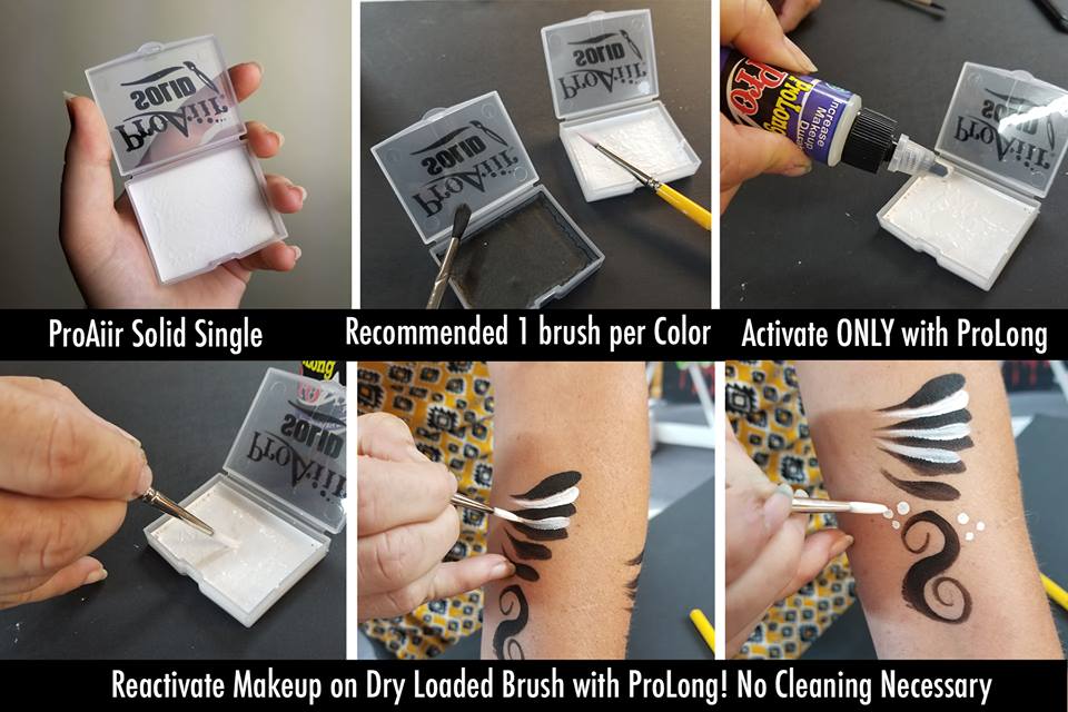 ProAiir Solids | Hybrid Water Resistant Face Paint - TRAUMA Palette with 1 oz ProLong Activator
