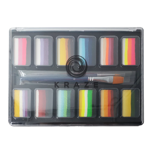 Kraze FX Paints | FLOWER BOUQUET PALETTE - 12 10gr 1 Stroke Split Cakes by Linnea Önnerby Novak (SFX - Non Cosmetic)