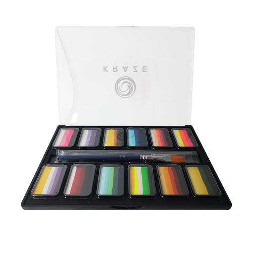 Kraze FX Paints | FLOWER BOUQUET PALETTE - 12 10gr 1 Stroke Split Cakes by Linnea Önnerby Novak (SFX - Non Cosmetic)