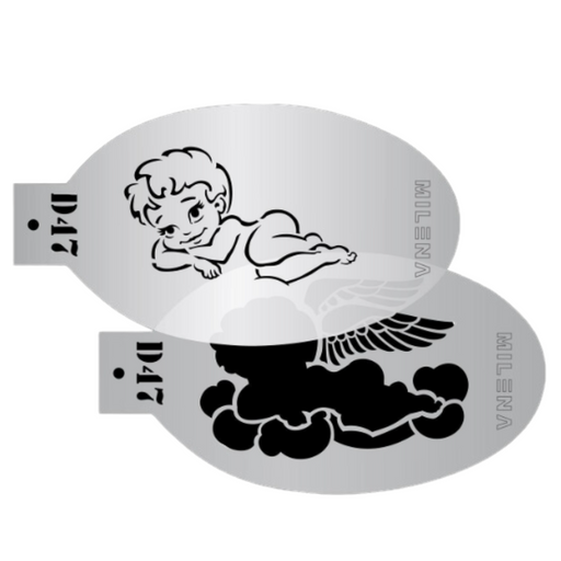 MILENA STENCILS | Face Painting Stencil Set -  (Angel on Cloud Set)  D47
