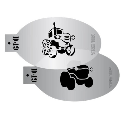 MILENA STENCILS | Face Painting Stencil Set -  (Tractor Set)  D49