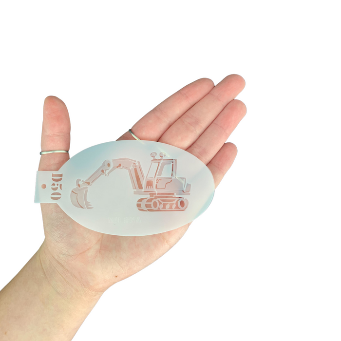 MILENA STENCILS | Face Painting Stencil Set -  (Excavator with Folded Arm Set)  D50