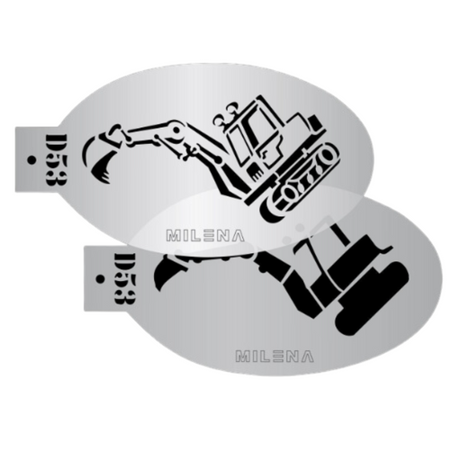 MILENA STENCILS | Face Painting Stencil Set -  (Excavator with extended arm Set)  D53