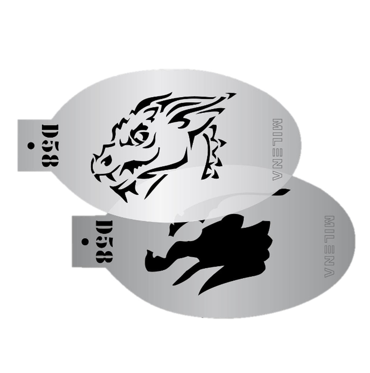 MILENA STENCILS Face Painting Stencil (Awesome Dragon Head Stencil