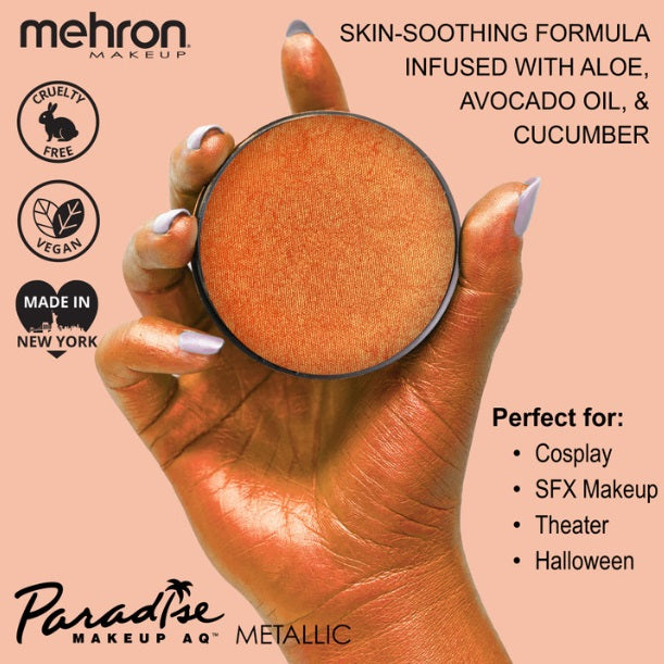 Paradise Face Paint By Mehron - Brilliant / Metallic Orange 40gr