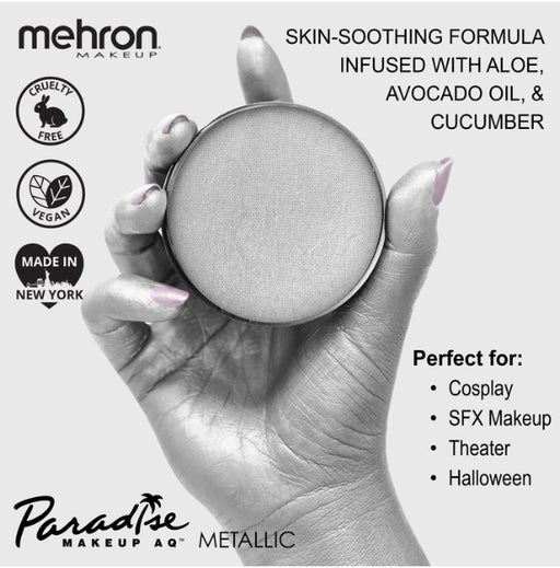 Paradise Face Paint By Mehron - Brilliant Argente ( Metallic Silver )40gr