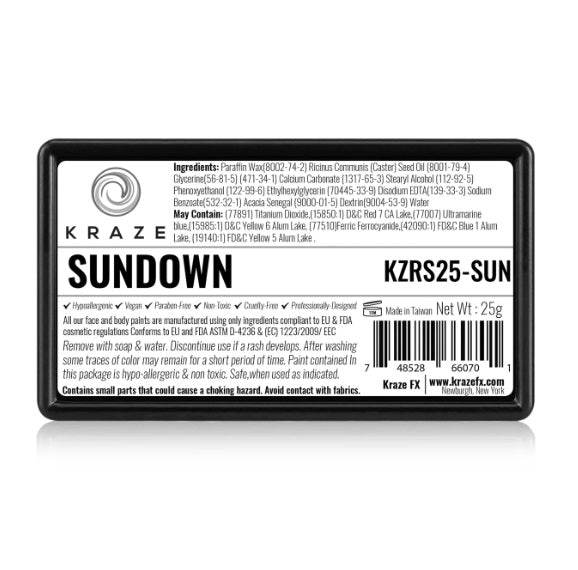Kraze FX Face and Body Paints | Domed 1 Stroke Cake - Small Sundown 25gr