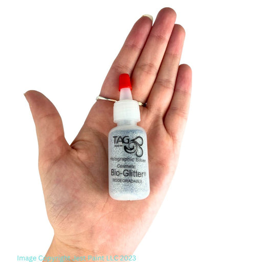 TAG Bio-Glitter | Face Paint Glitter Poof - HOLOGRAPHIC Silver (15ml)