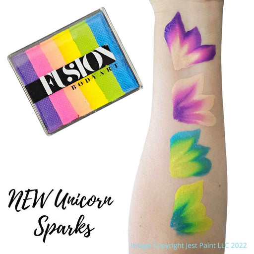 Fusion Body Art Face Paint - Rainbow Cake | NEW Unicorn Sparks (no neons) 50gr by Jest Paint