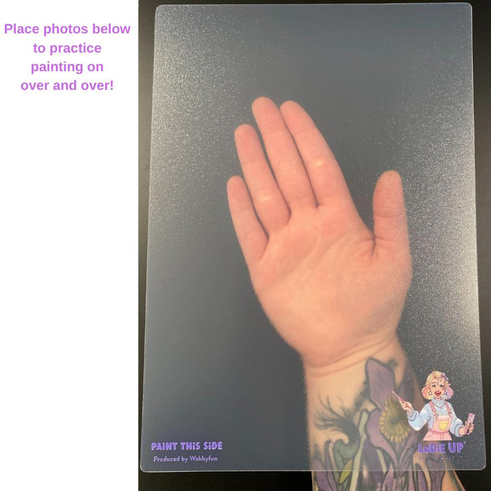 WABBY FUN | Face Painting Practice Board - LODIE UP Edition - A4 TRANSPARENT Board - Hope
