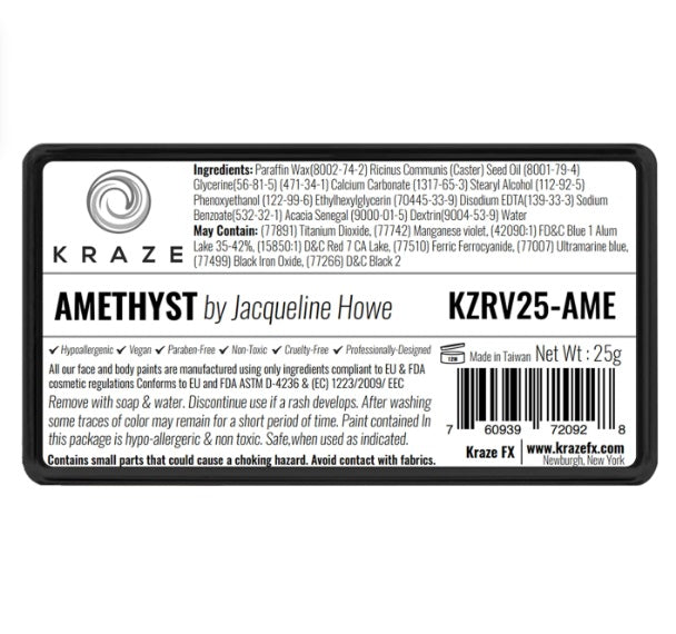 Kraze FX Face and Body Paints | Domed 1 Stroke Cake - JACQUELINE HOWE COLLECTION - Amethyst 25gr