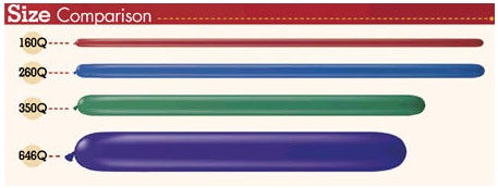 Qualatex Balloons -  350Q Wide -CLASSIC Assortment - 100ct (44561)