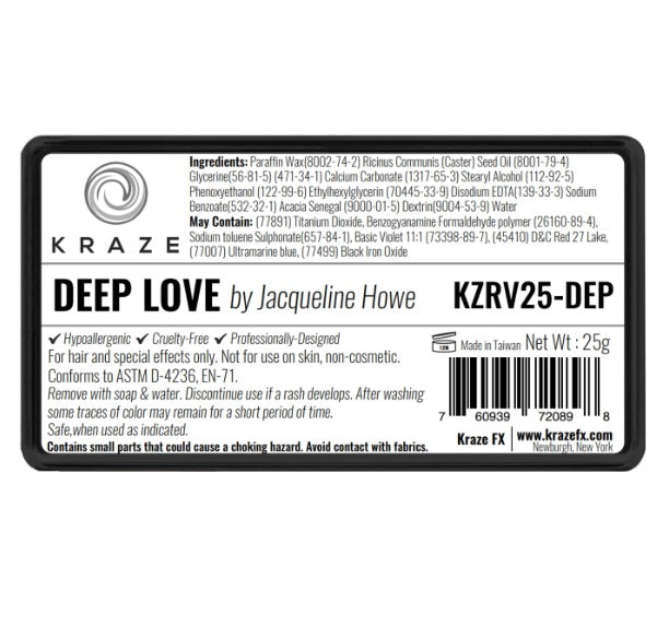 Kraze FX Paints | Domed 1 Stroke Cake - JACQUELINE HOWE COLLECTION - Deep Love  25gr (SFX - Non Cosmetic)