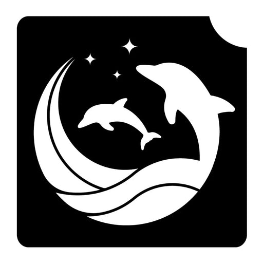 Art Factory | Glitter Tattoo Stencil - 232 Dolphin Waves (Mom and Baby) #40