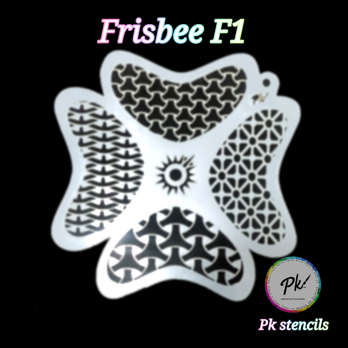 PK | FRISBEE Face Painting Stencil | New Mylar - Crazy Patterns - F1