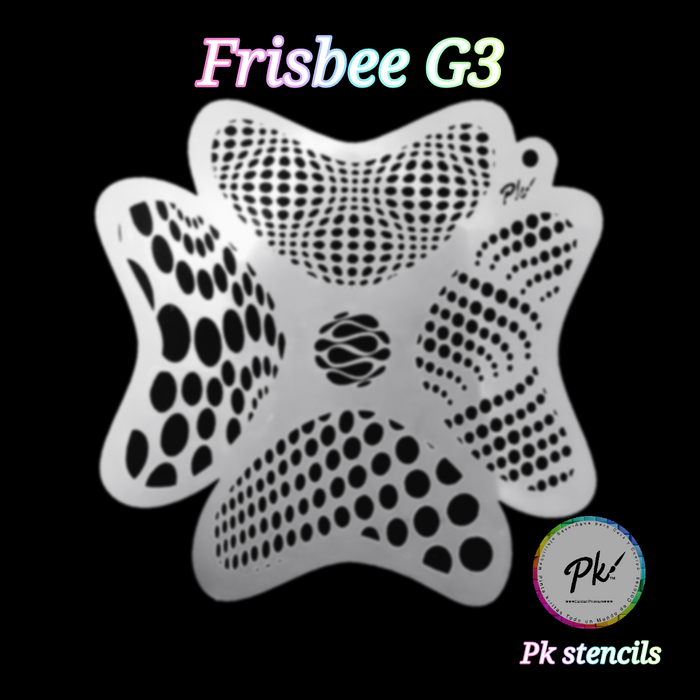PK | FRISBEE Face Painting Stencil | New Mylar - Dot Dimensions - G3