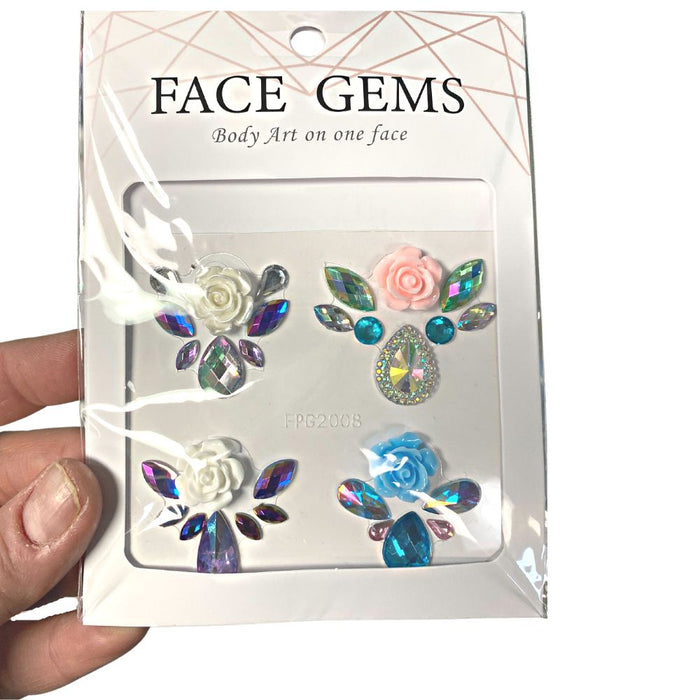 EZ STROKES | Face Gem Clusters | Dazzling Garden Bling (4 Pieces)