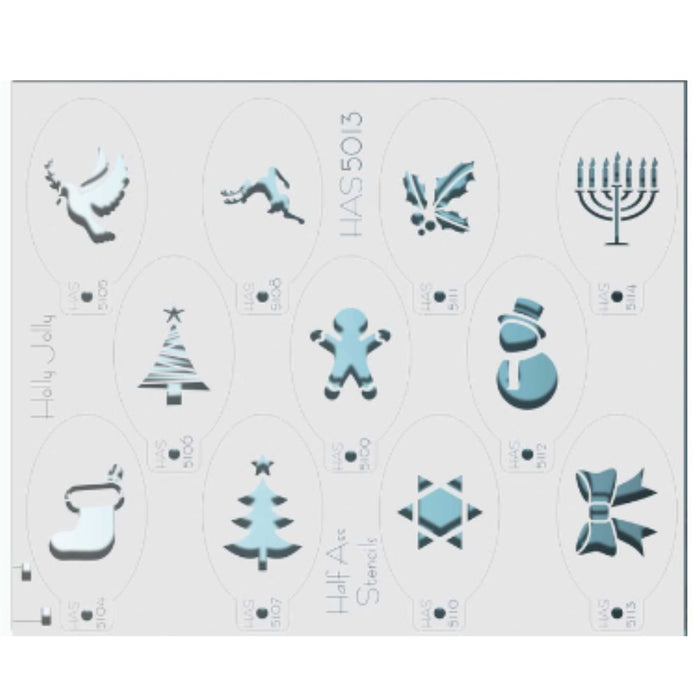 Half Ass Face Painting Stencil Set - Holly Jolly (5013)