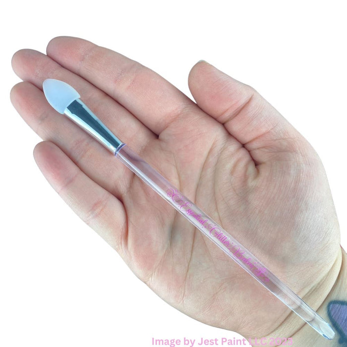 Essential Glitter Balm | Small Acrylic Handle Glitter Brush with Silicone Applicator