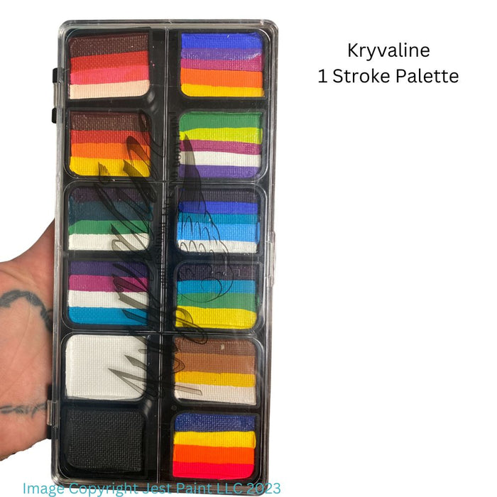 Kryvaline Paint  (Creamy Line) |  LARGE 12 x 10gr ONE STROKE PALETTE (120 gr) (Special FX - Non Costmetic)