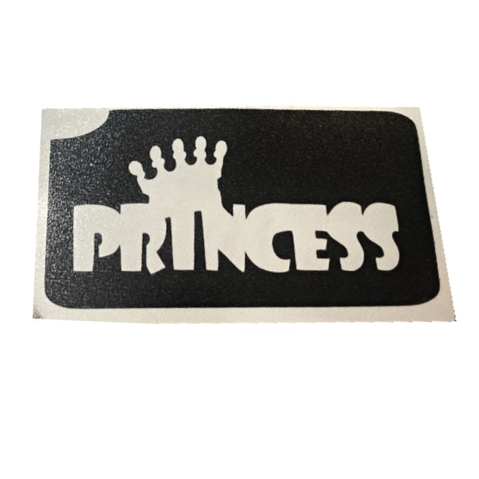 Glitter Tattoo Stencil - 41000 Original Princess Text with Crown #99