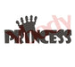 Glitter Tattoo Stencil - 41000 Original Princess Text with Crown #99