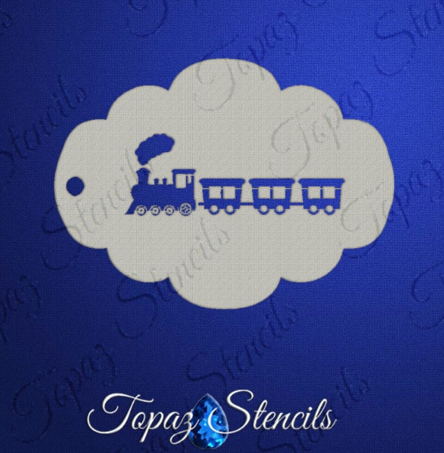 Topaz Stencils | Face Painting Stencil - Train Locomotive (01757)