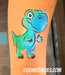 Ooh! Face Painting Stencil  | 2pc Set - Happy T-Rex and More! (T38)