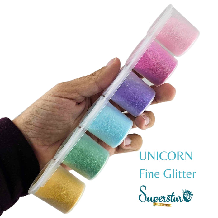 Superstar | Loose FINE Glitter Set 98981  -  FINE UNICORN Six Pack (90ml)