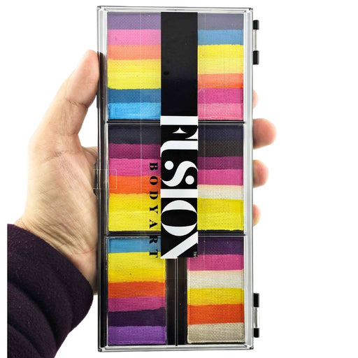 Fusion Body Art - Petal Face Painting Palette | NEW! Leanne's Vivid Rainbow (Not Neon)