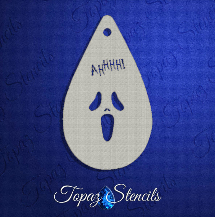 Topaz Stencils | Face Painting Stencil - Screaming Ghost (0053)