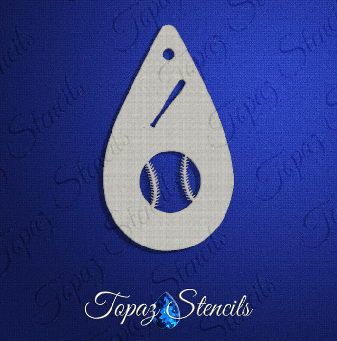 Topaz Stencils | Face Painting Stencil - Baseball  (0152)