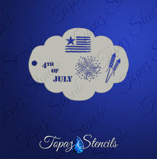 Topaz Stencils | Face Painting Stencil - 4th of July Elements (0363)