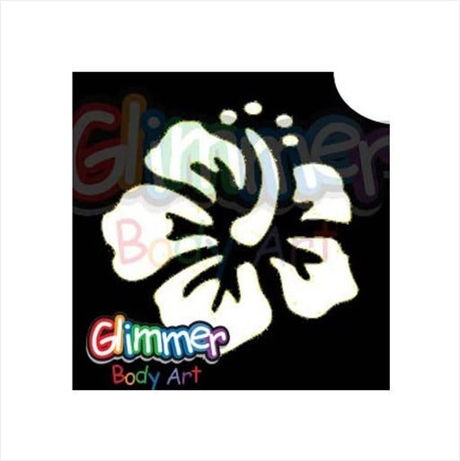 Glimmer Body Art |  Triple Layer Glitter Tattoo Stencils - 5 Pack - Hibiscus - #1