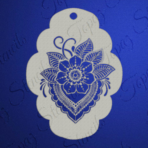 Topaz Stencils | Face Painting Stencil - Henna Flower - Flora  (0946)