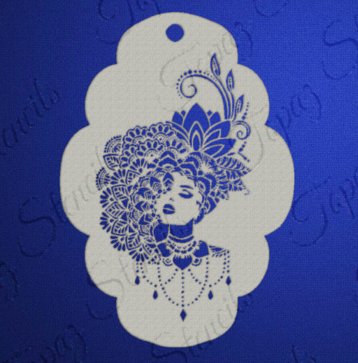 Topaz Stencils | Face Painting Stencil - Henna Woman - Christina  (0947)