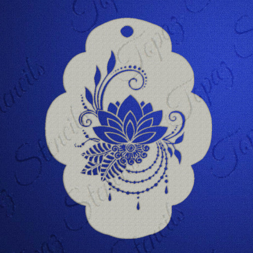 Topaz Stencils | Face Painting Stencil - Henna Flower - LILLY (0970)