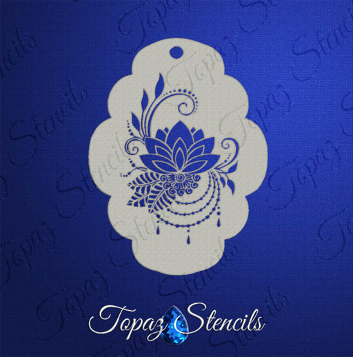 Topaz Stencils | Face Painting Stencil - Henna Flower - LILLY (0970)