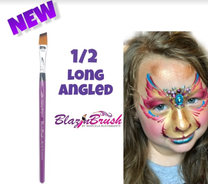 Blazin Face Painting Brush by Marcela Bustamante - 1/2" Long Angle